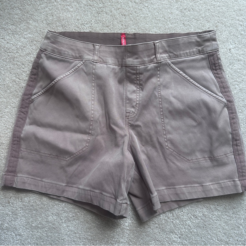 Spanx Twill Shorts 6” Mauve Large